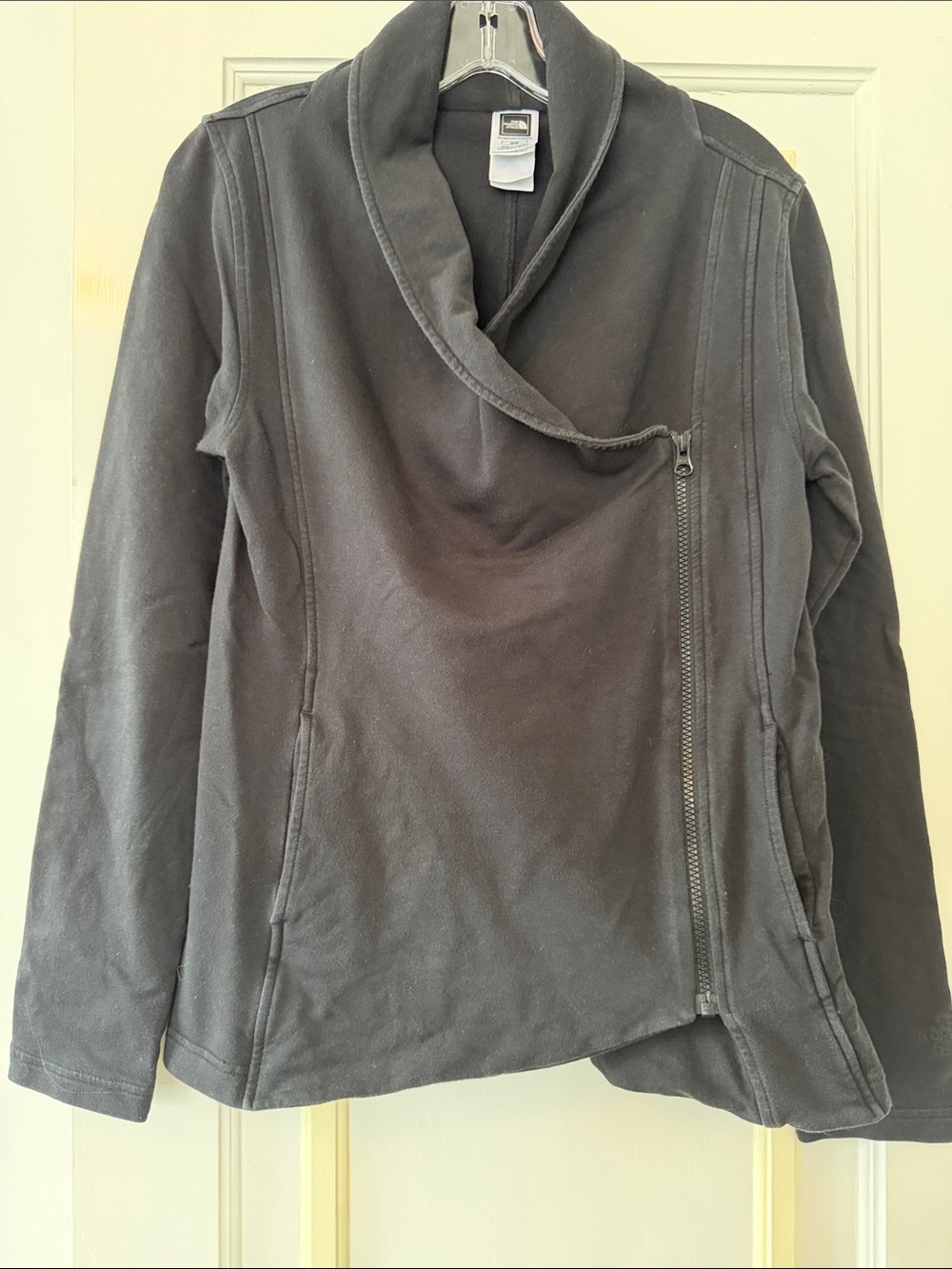 Black Asymmetrical Zip North Face Jacket